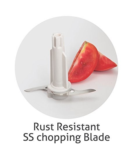 Glen Electric Chopper for Kitchen, 400ml Bowl, 200W Mini Fruit & Vegetable Cutter with Rust-Resistant Stainless Steel Blades, Whisker Disc, Chops Onion & Nuts - White (SA4041MC) - Image 5