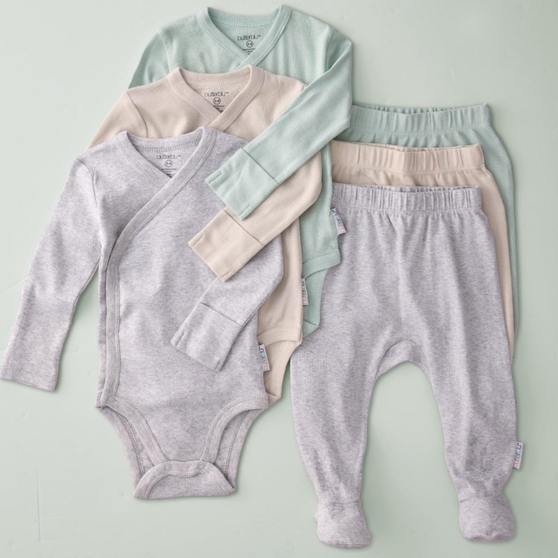 Butterblu Sterling 3-Pack Kimono Bodysuits 100% Organic Cotton Side Snap for Baby Boys & Girls, Seafoam, 0-3 Months - Image 5
