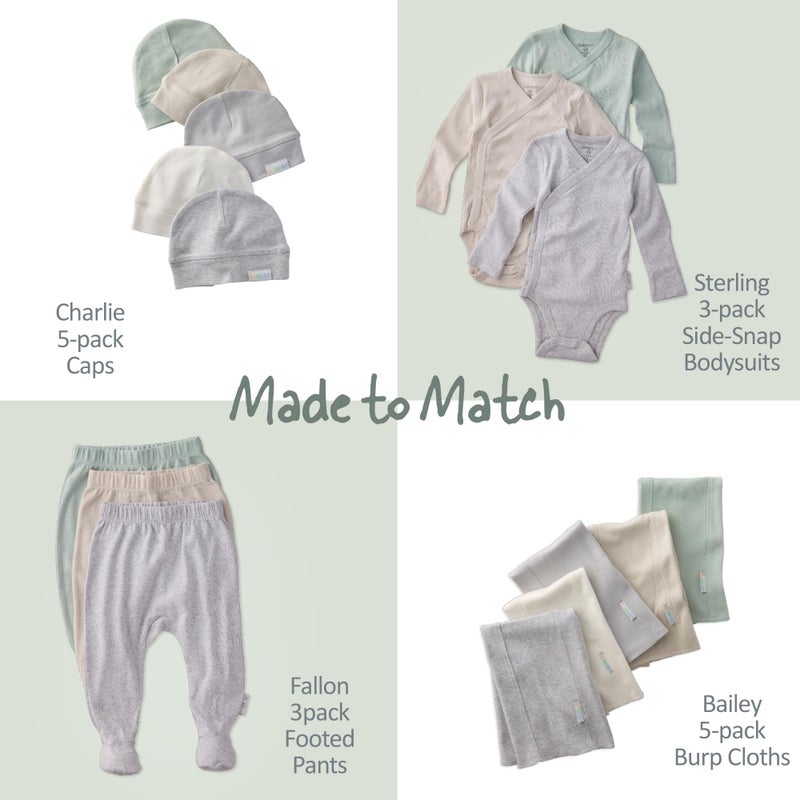 Butterblu Sterling 3-Pack Kimono Bodysuits 100% Organic Cotton Side Snap for Baby Boys & Girls, Seafoam, 0-3 Months - Image 4