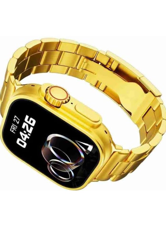 micro speed Smart Watch WS-79 Max Series 9, 7 IN 1 With Health Fitness Tracker Sport Watch , 7 addition Replacement Band 49MM-gold  - Image 2