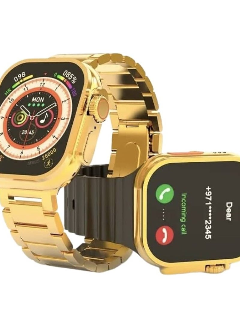 micro speed Smart Watch WS-79 Max Series 9, 7 IN 1 With Health Fitness Tracker Sport Watch , 7 addition Replacement Band 49MM-gold  - Image 3