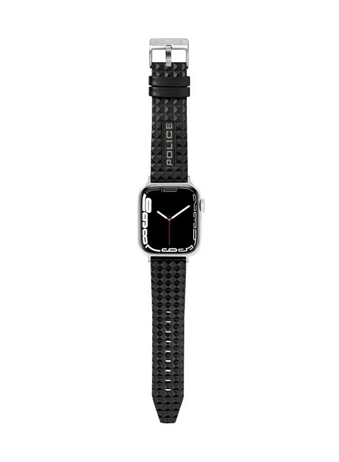 بوليس Pyramid Black Leather Watch Straps