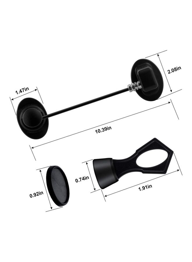2-Piece Refrigerator Door Lock Black