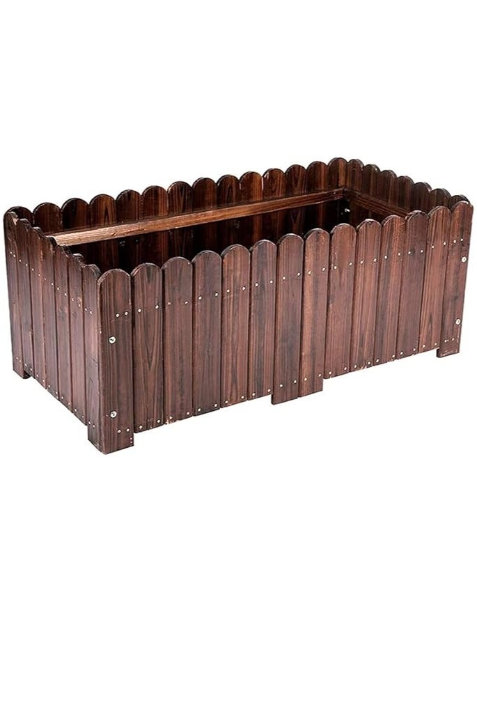 LINGWEI Wooden Flower Pot Garden Decoration Flower Pot Planting Box Wooden Planter Brown 80x25x20.5 - Image 5