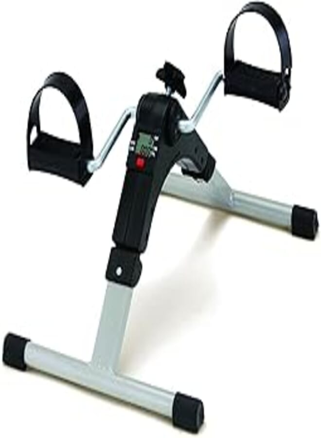 Inditradition Alloy Steel Foldable Mini Floor Foot Pedal Exerciser Cycle, Exercise Bike (Digital Display, Ready-to-Use, Black/Silver)