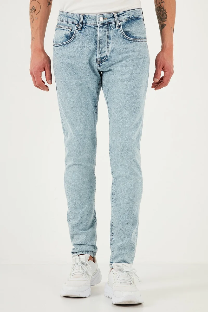 بوراتي Stretch Cotton Slim Fit Normal Waist Skinny Leg Jeans Men's Jeans 1115S601NAPOLI