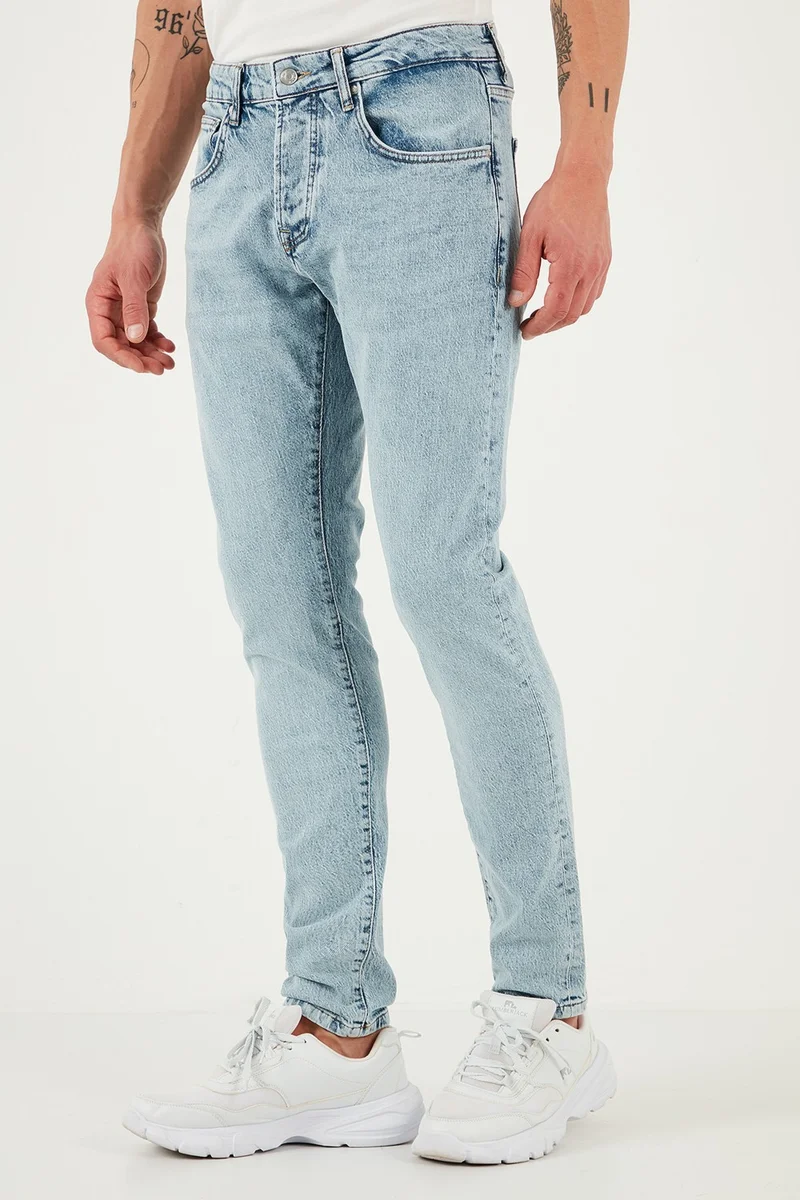 بوراتي Stretch Cotton Slim Fit Normal Waist Skinny Leg Jeans Men's Jeans 1115S601NAPOLI