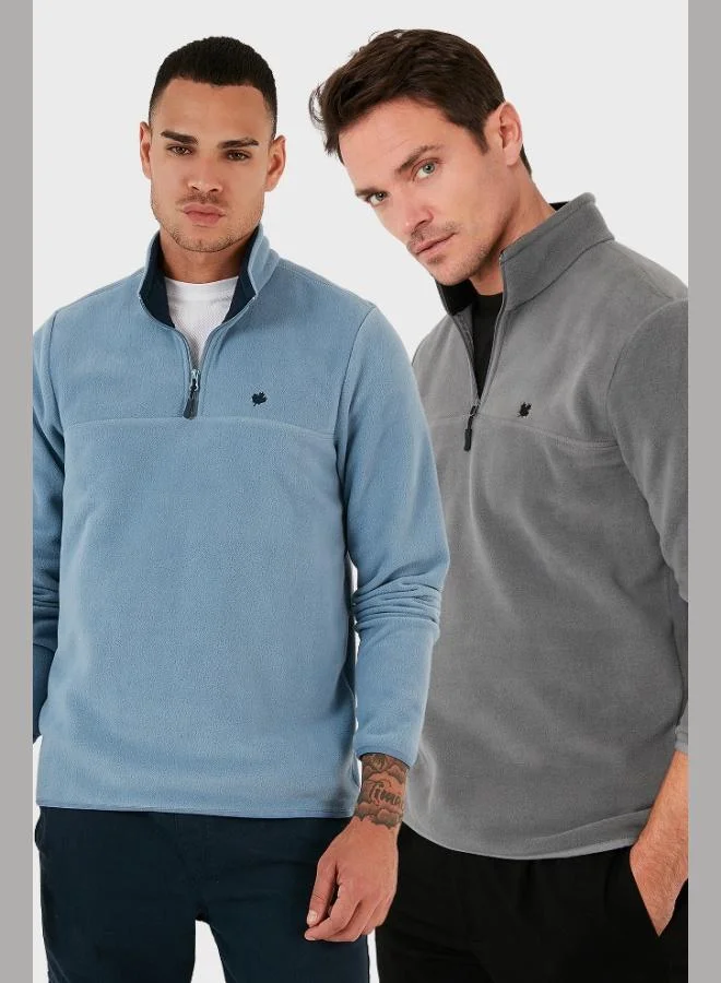 Buratti Slim Fit Anti-Pilling Non-Pilling Bato Collar Raised 2-Pack Polar Men's POLAR 5906001S2