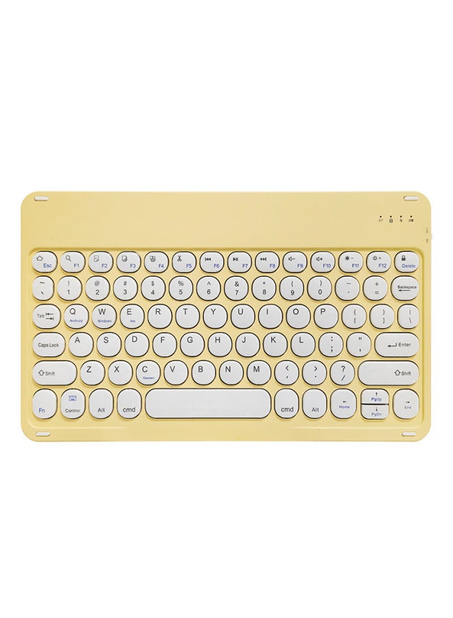 Bluetooth Keyboard For Ipad Mobile Phone Tablet Computer Notebook Wonderful Control Office Mute Round Key Cap Wireless Keyboard-Color:X3 Yellow-Product Type:Normal-single Keyboard - Image 1