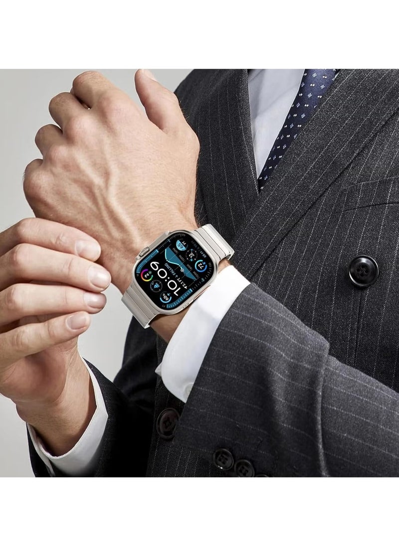 TIGER Stainless Steel Strap for iWatch 49mm, 46mm, 45mm, 44mm, 42mm – Premium Waterproof Titanium Replacement Band for Apple Watch Ultra 3, Ultra 2, Series 10, 9, 8, 7, SE, 6, 5, 4, 3, 2, 1 – Adjustable Sleek Metal Design for All Wrist Sizes  - Image 4