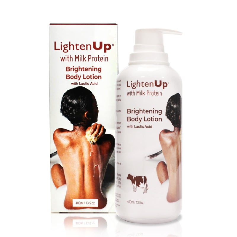 OMIC LightenUp Lactic Acid Lotion 135 Fl oz 400ml AHA Body Cream Moisturizing Hydrating Body Lotion for Body Knees Armpit Underarm with Shea Butter For Women and Men