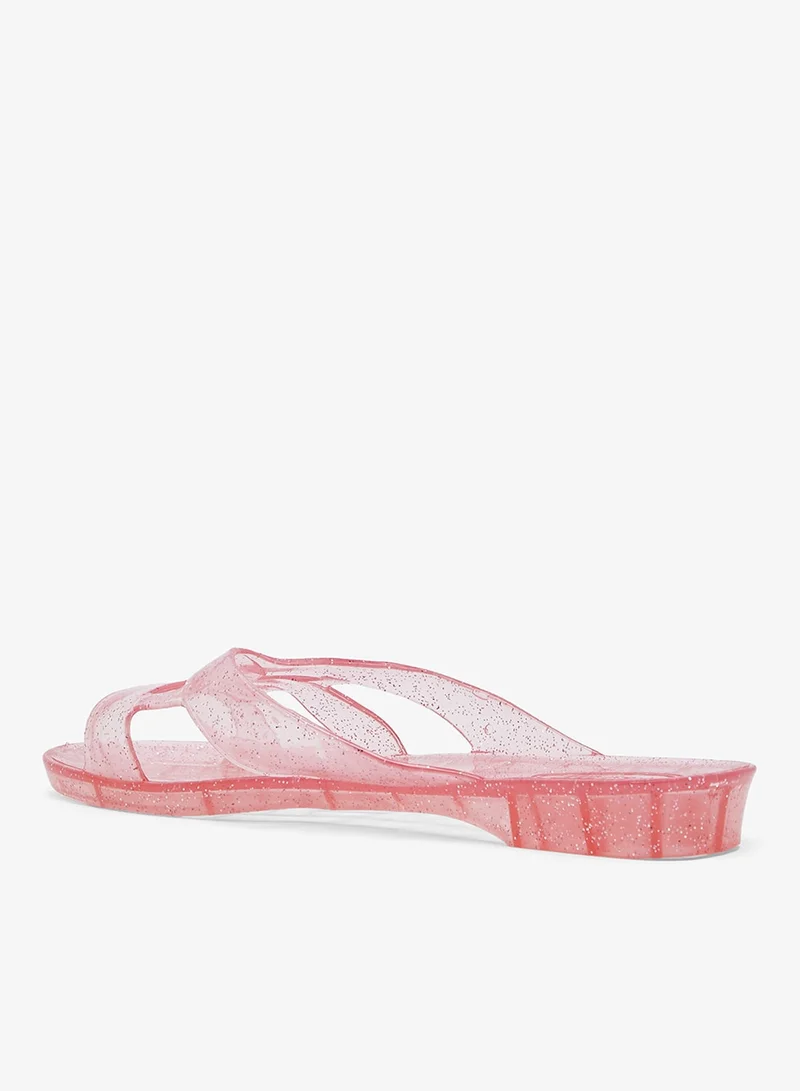 Ginger Pink Jelly Strap Detail Flats for Women | Best Price UAE