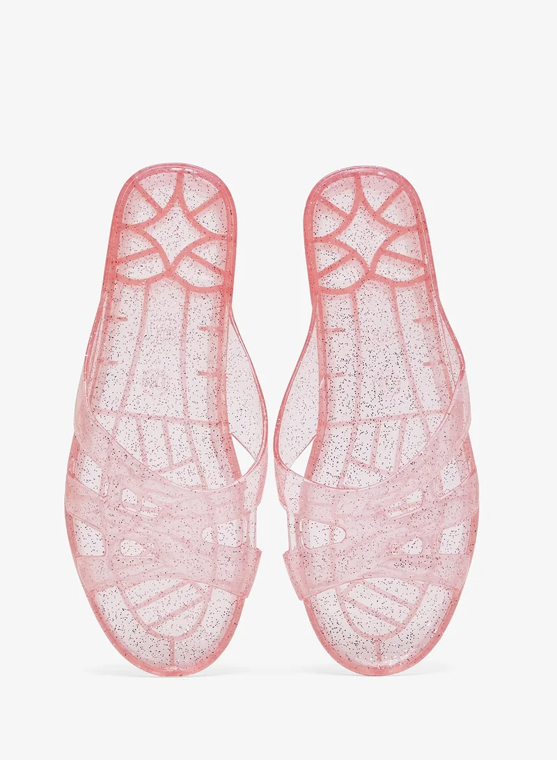 Ginger Pink Jelly Strap Detail Flats for Women | Best Price UAE