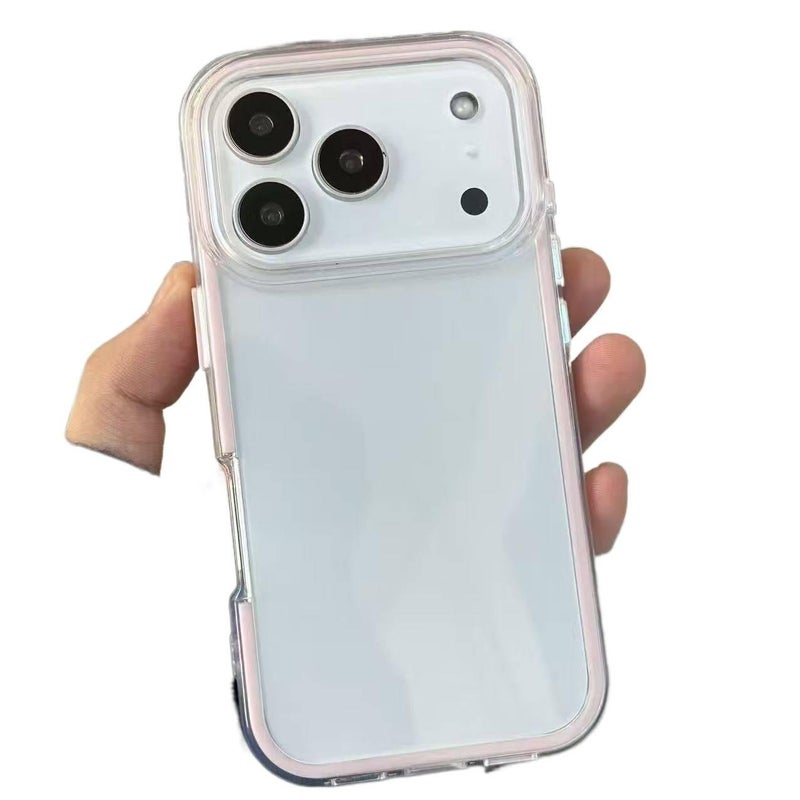 MS Silicone Protective Case for iPhone 14 / 14 Plus / 14 Pro / 14 Pro Max with Kickstand and Scratch Resistant plus Shockproof plus Anti-Fingerprint in Pink - Image 1