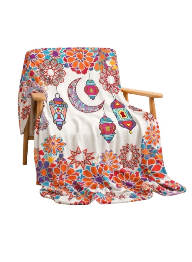 سنوز بطانيه رمضانية خفيفه وجهين 130 * 180 سم، تصميم رمضان فايبس - Image 1