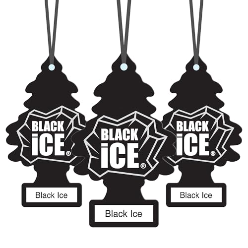 Little Trees Black Ice Air Freshener (Pack of 3) | Bold Citrus & Woody Fragrance | Iconic Tree Hanging Design | For Car, Home, Wardrobe | Imported from USA - Image 1