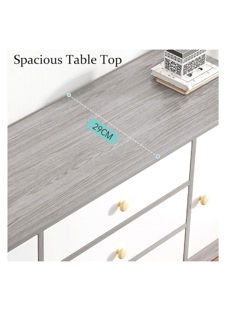 TV Cabinet, 55 Inch TV Stand with Drawers Doors and Open Shelf, Modern Design Storage Cabinet Television Table, Wooden TV Console Wall Unit Storage Funiture for Living Room Bedroom Office ( 140cm Grey 4Doors)  - Image 3