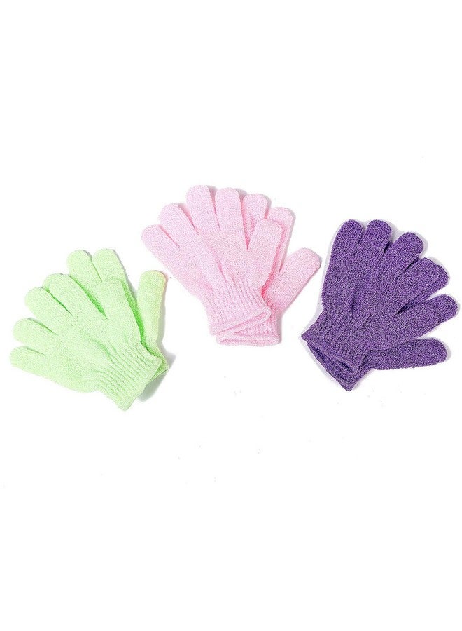 BRUSHMAN Exfoliating Dual Texture Bath Gloves for Shower, Spa, Massage and Body Scrubs, Dead Skin Cell Remover, Gloves with hanging loop (1 Pair Heavy Glove) (3 Pair) - Image 1