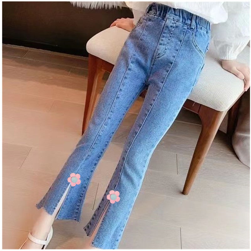 Children'S Jeans Manufacturers Large Children'S Stretch Denim Pants Girls Pants Foreign Style Girls Pants - Image 4