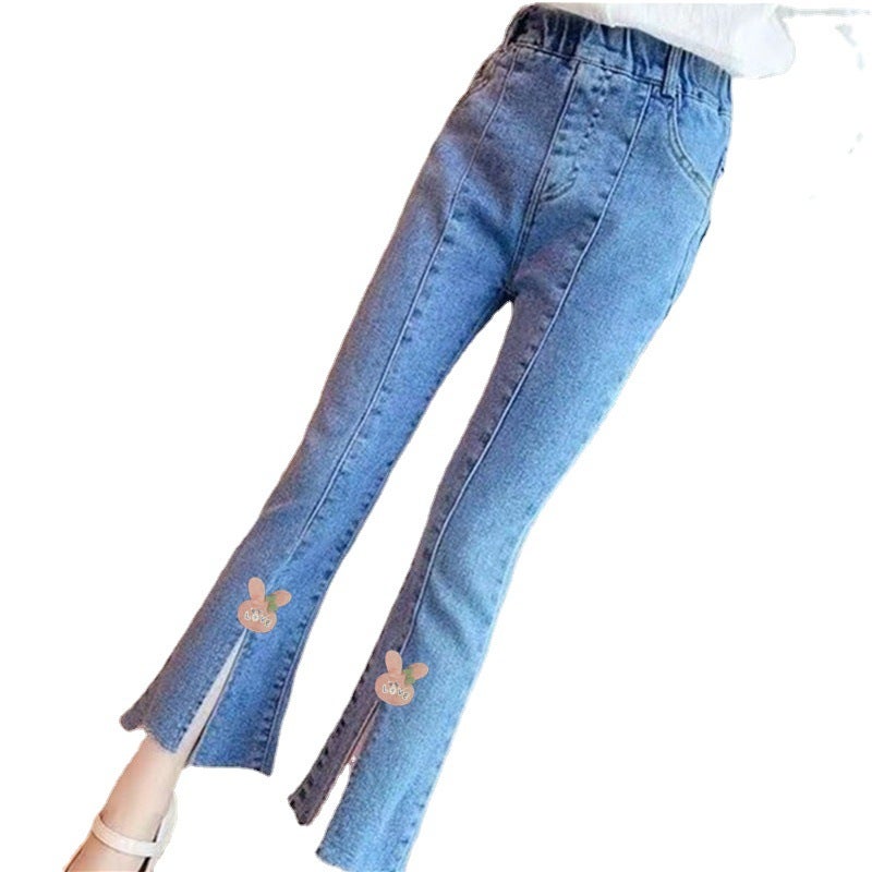 Children'S Jeans Manufacturers Large Children'S Stretch Denim Pants Girls Pants Foreign Style Girls Pants - Image 5