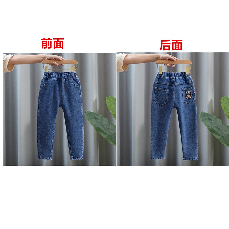 Children'S Jeans Manufacturers Large Children'S Stretch Denim Pants Girls Pants Foreign Style Girls Pants - Image 1