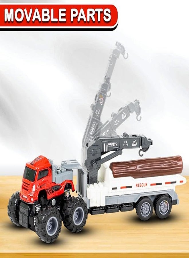 SHIPEASE Friction Powered Car Carrying Truck with Moveable Parts 1:43 Die Cast Metal Model Engine Toy 4WD City Transport Trailer Miniature Vehicle Toys for Kids Boys Girls (Multicolor) - Image 5
