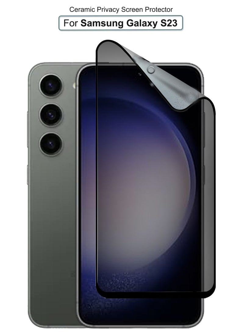 Generic Privacy Matte Ceramic Glass Screen Protector For Samsung Galaxy S23- Black - Image 1