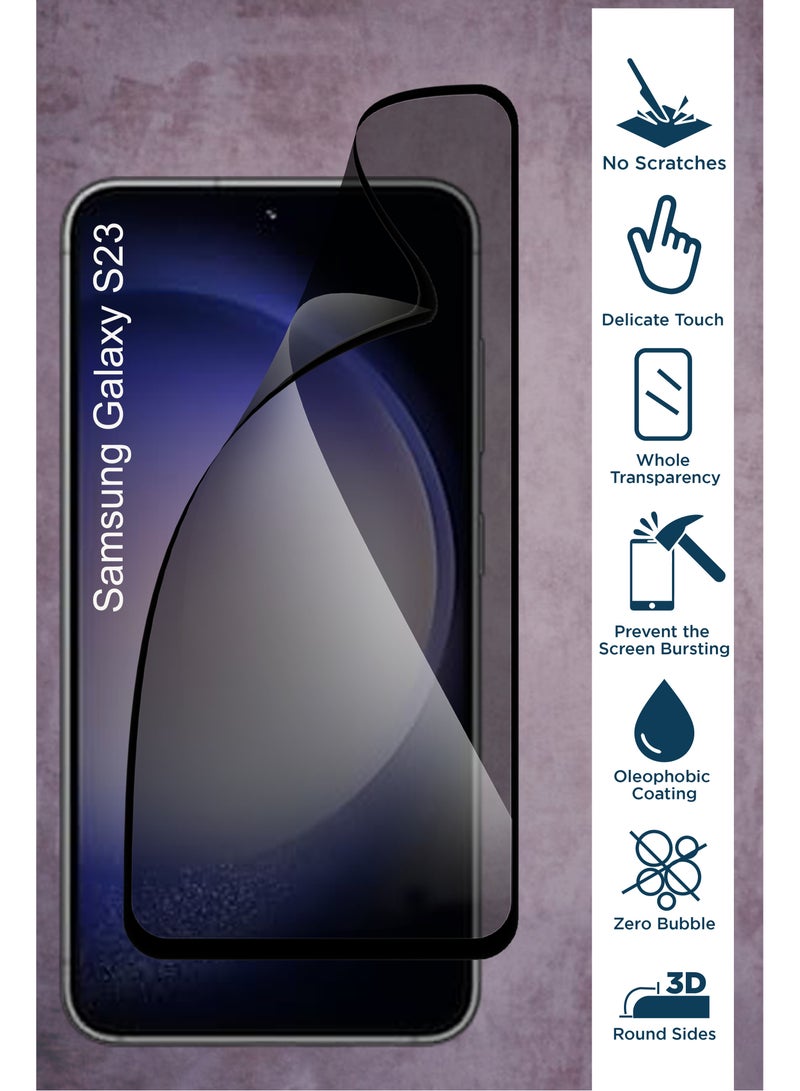 Generic Privacy Matte Ceramic Glass Screen Protector For Samsung Galaxy S23- Black - Image 3