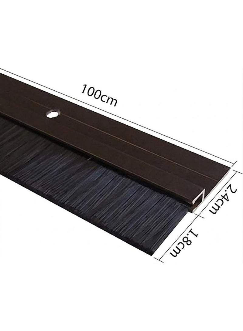 1M Door Draft Stopper Brush Seal Strip, Dust Guard Door Bottom Seal, Brush Weather Strip for Doors, Dust & Insect Blocker, Brown - Image 2
