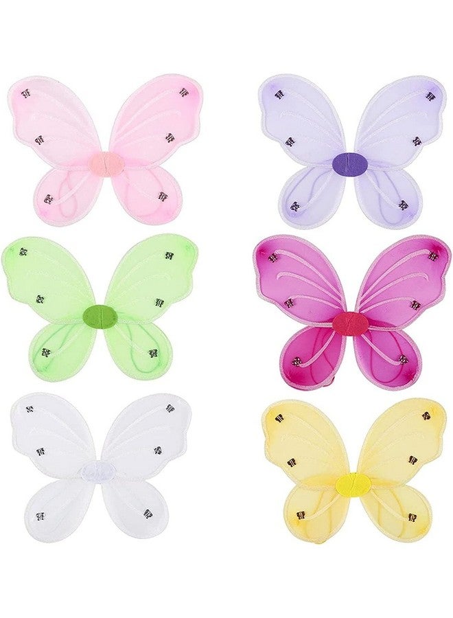 رويالز أجنحة رويالز الجنية، إكسسوارات حفلات أعياد الميلاد للأطفال، زي أجنحة الفراشة الجنية للفتيات الصغيرات (عبوة متعددة الألوان من 3 قطع)، 3 ألوان عشوائية - Image 1