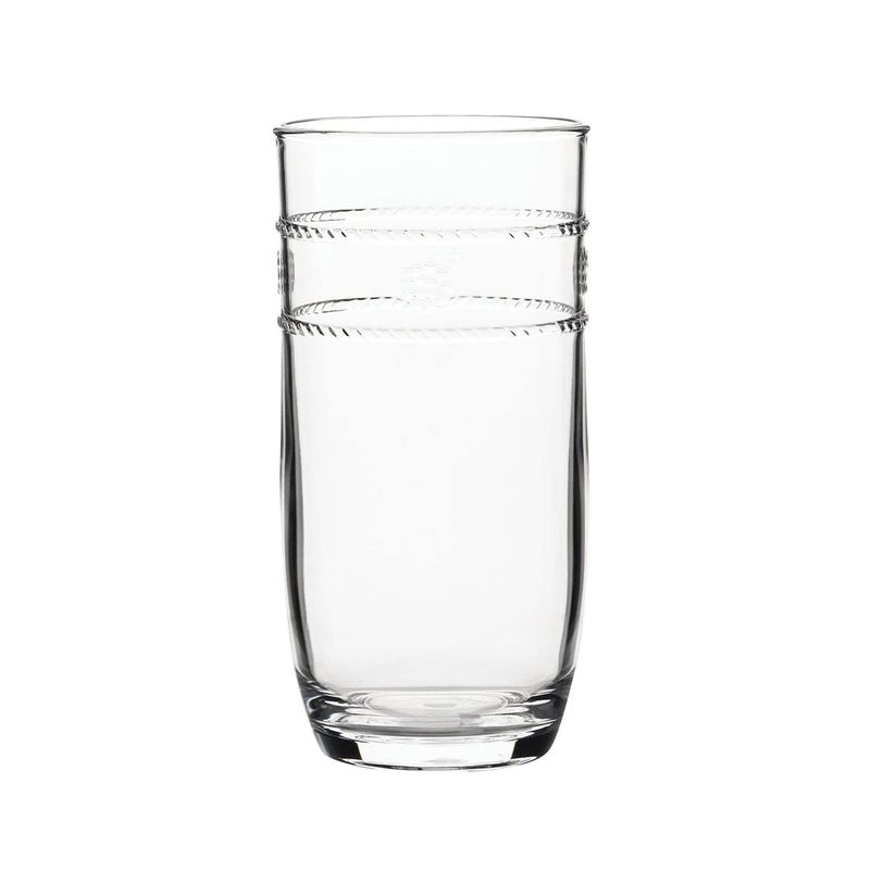 Juliska Isabella Acrylic Large Beverage Acrylic Glass  Clear Acrylic Embossed Drinking Glass