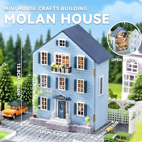 Flever Dollhouse Miniature DIY House Kit Creative Room with Furniture for Romantic Valentines Gift Molan House - Image 5
