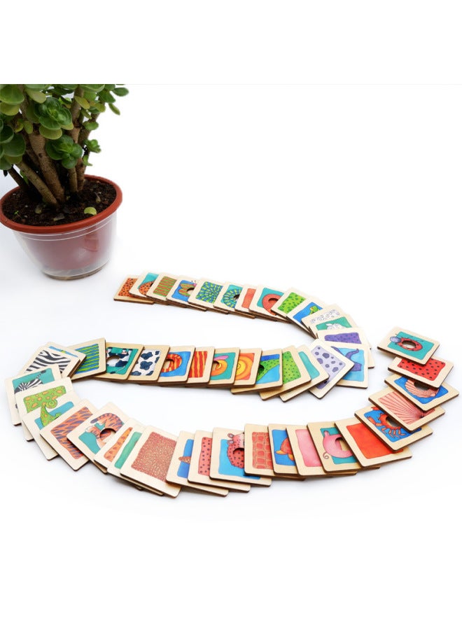 24 زوجًا من ألعاب مطابقة جلد فراء الحيوانات، ألعاب مونتيسوري في مرحلة الطفولة المبكرة للأطفال الوالدين والطفل، وسائل تعليمية تفاعلية لسطح المكتب، مطابقة للنمط - اللون: نمط الاقتران - Image 3