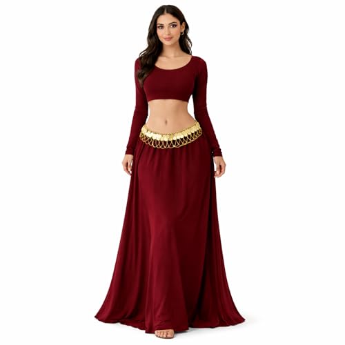VRITRAZ Gold Plated Belly Dance Costume Accessory | Women’s Coin Hip Scarf Kamarbandh, Waist Belt | for Stage, Wedding, Lehenga & Cultural Events Festive Dance Performance Outfits - Image 2