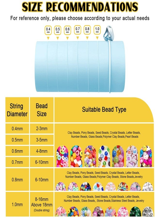 ZUAWAE Elastic String for Bracelets, Stretchy Bracelet String 6 Roll Clear Elastic String for Bracelets, 1 Roll 0.7mm Flat Bracelet String Elastic for Beads Beading Bracelet Necklace Jewelry Making Supplies - Image 5
