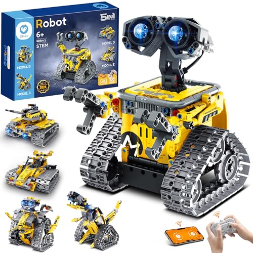 Sillbird Robot Building Kit with Remote Control STEM Gifts for Boys Age 8-13, Technic Coding Robotic Toys for Kids Birthday, Buildable 5in1 Models with 488 Pieces - Image 1
