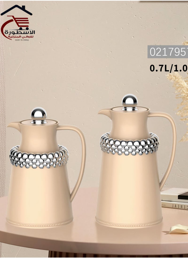 Royal Camel - Royal Camel 2 Piece Thermos Set 1L + 0.7L Coffee+Silver - Image 1