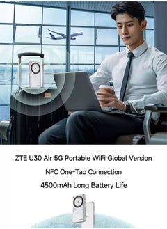TOPLINK ZTE U30 Air 5G Portable WiFi Router ， Dual Network, Up to 650Mbps， NFC One-Touch Connect ， 4500mAh Battery， Global Unlocked ，White  - Image 3