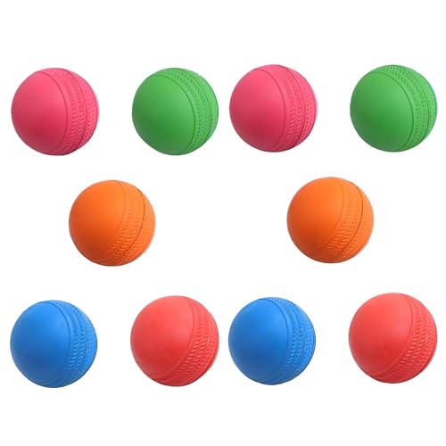 Toyshine كرات كريكيت مطاطية من تويشاين، عبوة من 10، متعددة الألوان بحجم قياسي - Image 1