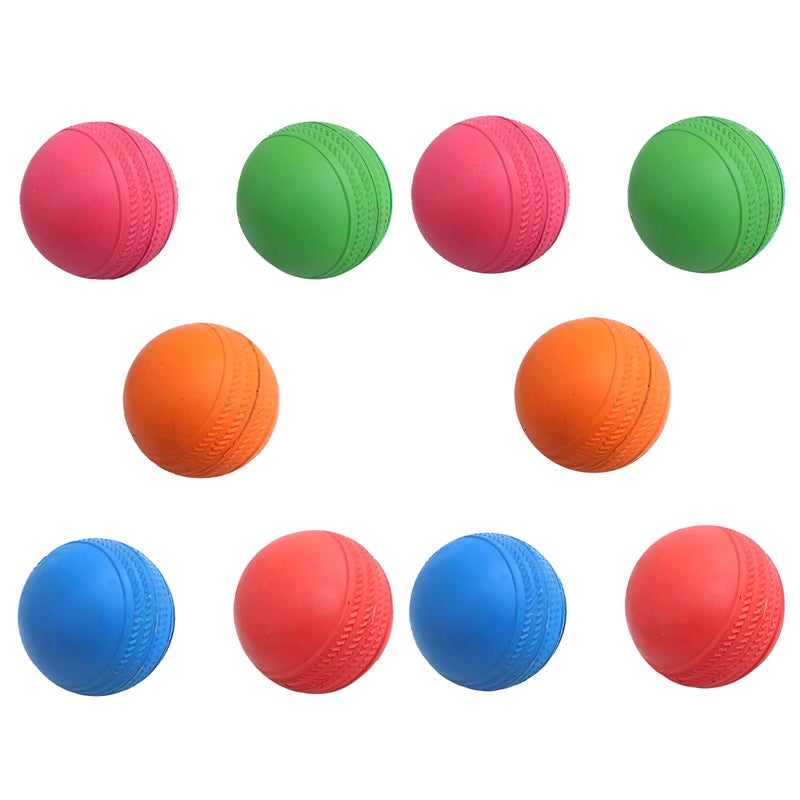 Toyshine كرات كريكيت مطاطية من تويشاين، عبوة من 10، متعددة الألوان بحجم قياسي - Image 3