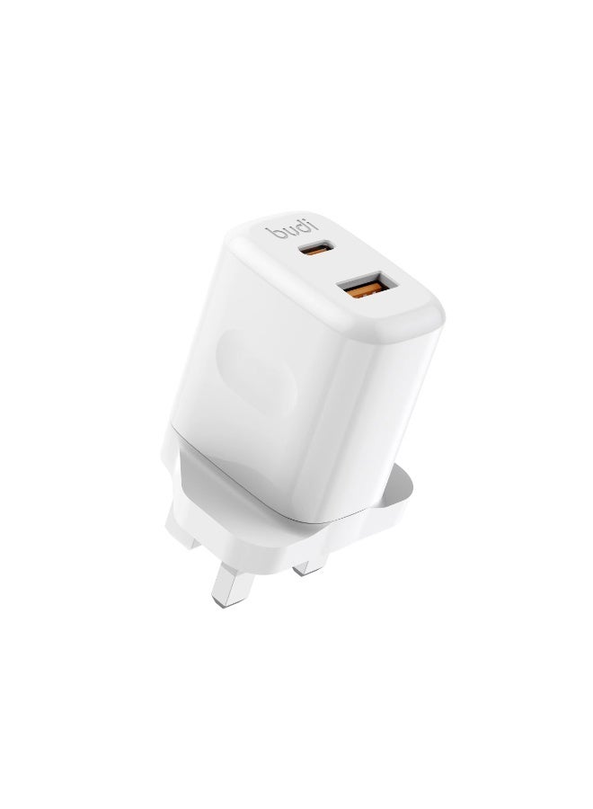 budi Dual Port Charger, PD & 18W QC3.0 Fast Charging, UK Plug, Compatible with iPhone and Samsung - Image 2