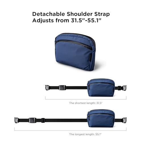 ALPAKA Flight Sling 2L- Crossbody Sling Bag For Men Travel Lightweight,Portable, Packable, with Quick Release Shoulder Strap and Magnetic Buckle - Integrated Key Leash - WeatherProof,Blue Axoflux 210D - Image 3