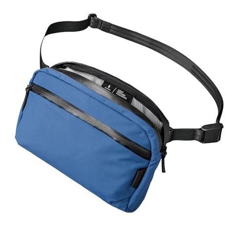 ALPAKA Flight Sling 2L- Crossbody Sling Bag For Men Travel Lightweight,Portable, Packable, with Quick Release Shoulder Strap and Magnetic Buckle - Integrated Key Leash - WeatherProof,Blue Axoflux 210D - Image 4