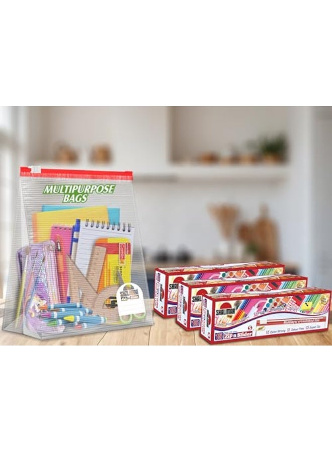 Shalimar Zip Lock Reusable Slider Bag – Small Size  – Pack of 3 (45 Bags) – Vegetable Bag/Freeze Bag/Multi-Purpose Storage Bag – Natural Color - Image 2