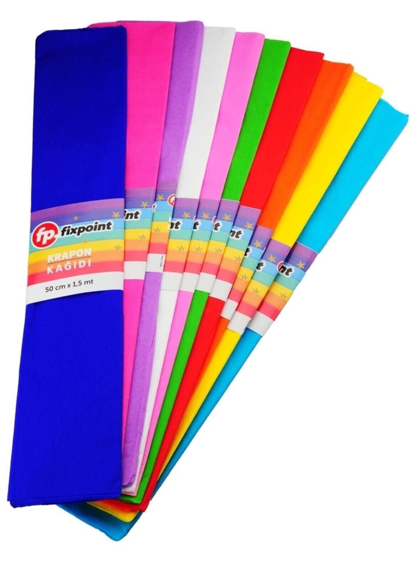 Fixpoint Crepe Paper Mixed Color 10 Pack 1.5mt x 50CM G.f  - Image 2