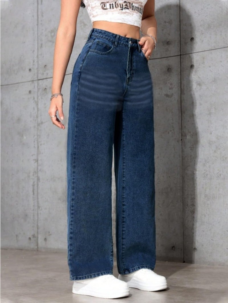 Ben Martin Baggy Jeans for Women || Women,s Loose Jean Pants || Oversized Jean's for Women's || Wide Leg Jean,s for Woman || Casual Jins for Woman's || Loose Jin Pant for Woman,s Dark Blue 05-34 - Image 3