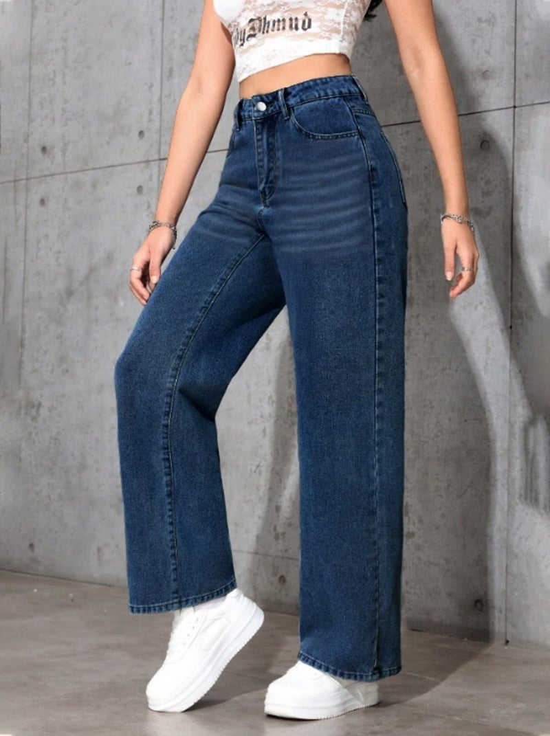 Ben Martin Baggy Jeans for Women || Women,s Loose Jean Pants || Oversized Jean's for Women's || Wide Leg Jean,s for Woman || Casual Jins for Woman's || Loose Jin Pant for Woman,s Dark Blue 05-34 - Image 4