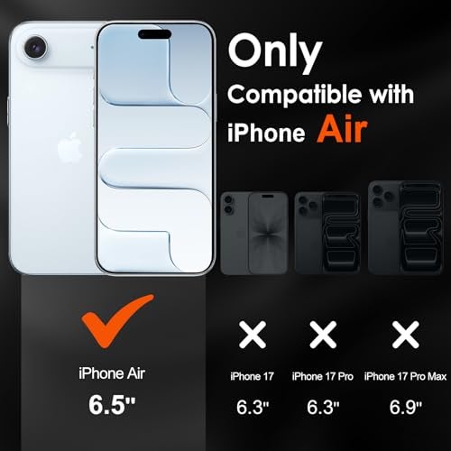 ivoler 3-in-1 Clear Case Designed for iPhone Air 6.5" / iPhone 17 Air 6.5'' 2025 with 2 Pack Tempered Glass Screen Protector, Military Shockproof Hard Back Slim for iPhone 17 Air Cover - Clear - Image 2