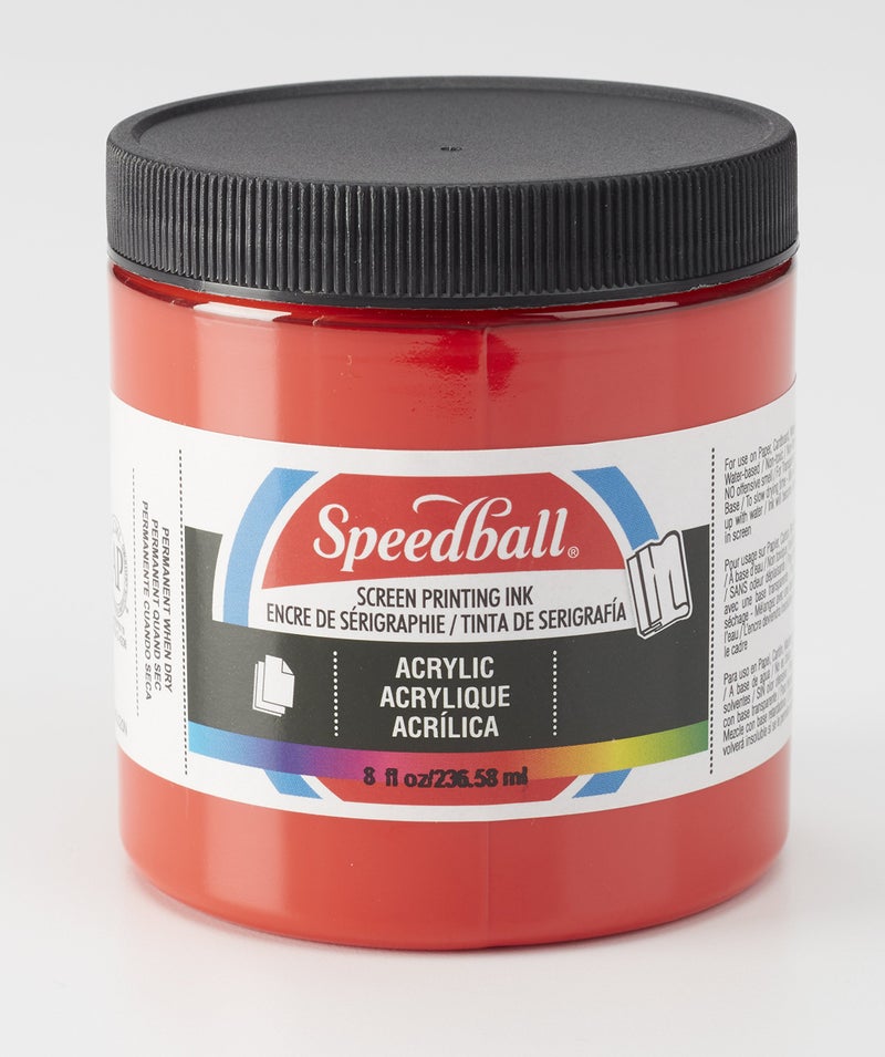 Speedball 004626 Acrylic Screen Printing Ink, 8 fl. oz., Medium Red