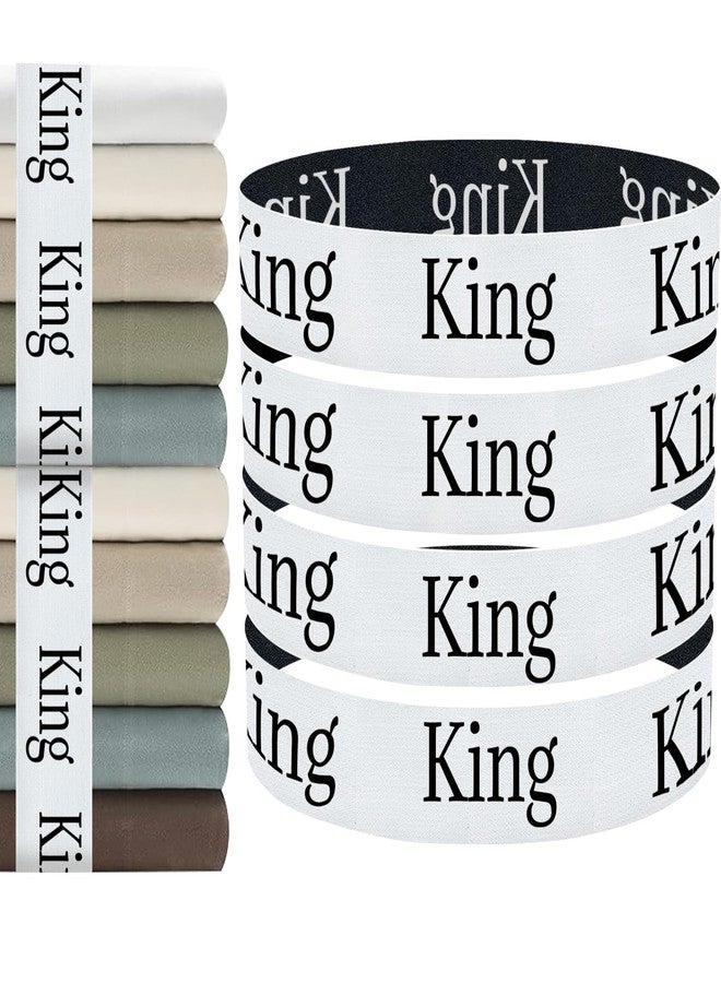 Bozenu Sheet Organizers and Storage Bands - Elastic Bed Sheet Straps/Sheet Storage Organizer for Linen Closet, 4 Pieces (King) - Image 1